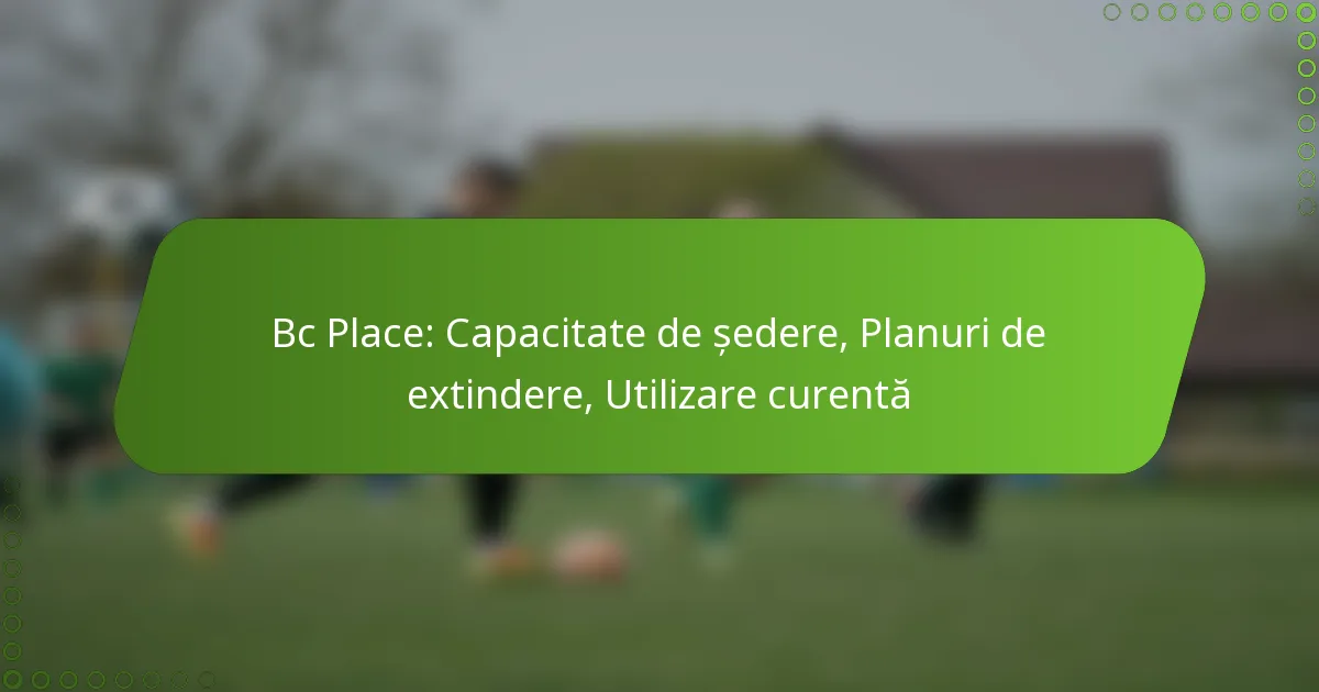 Bc Place: Capacitate de ședere, Planuri de extindere, Utilizare curentă