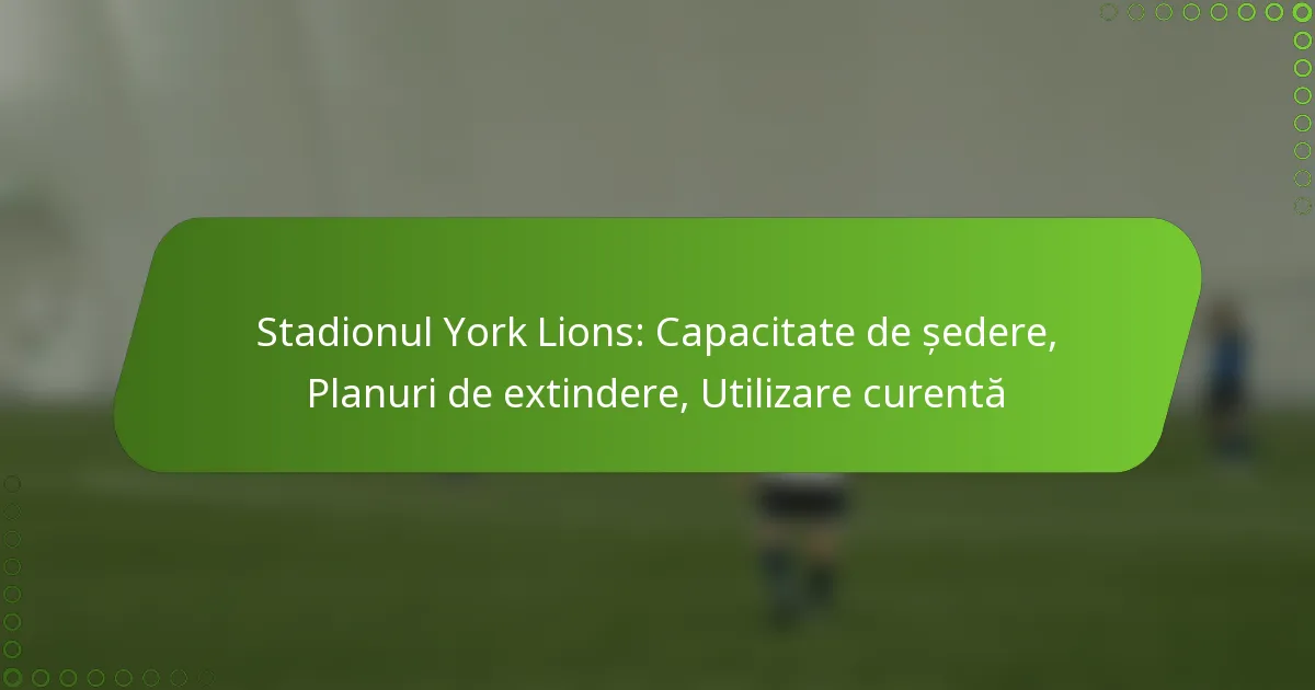 Stadionul York Lions: Capacitate de ședere, Planuri de extindere, Utilizare curentă