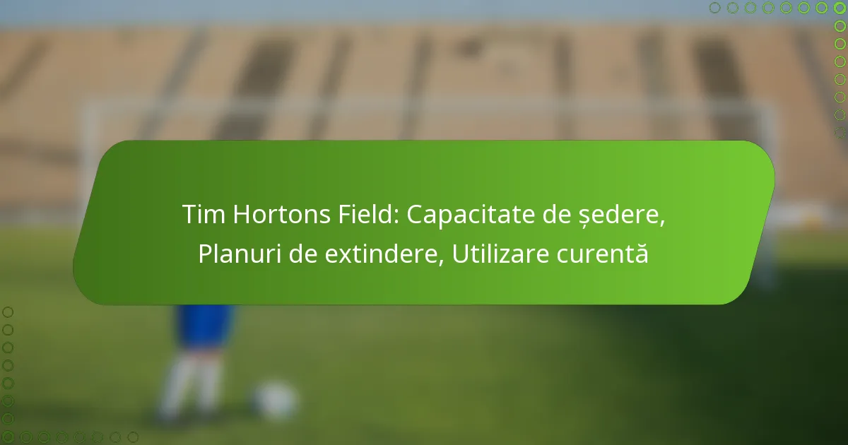 Tim Hortons Field: Capacitate de ședere, Planuri de extindere, Utilizare curentă